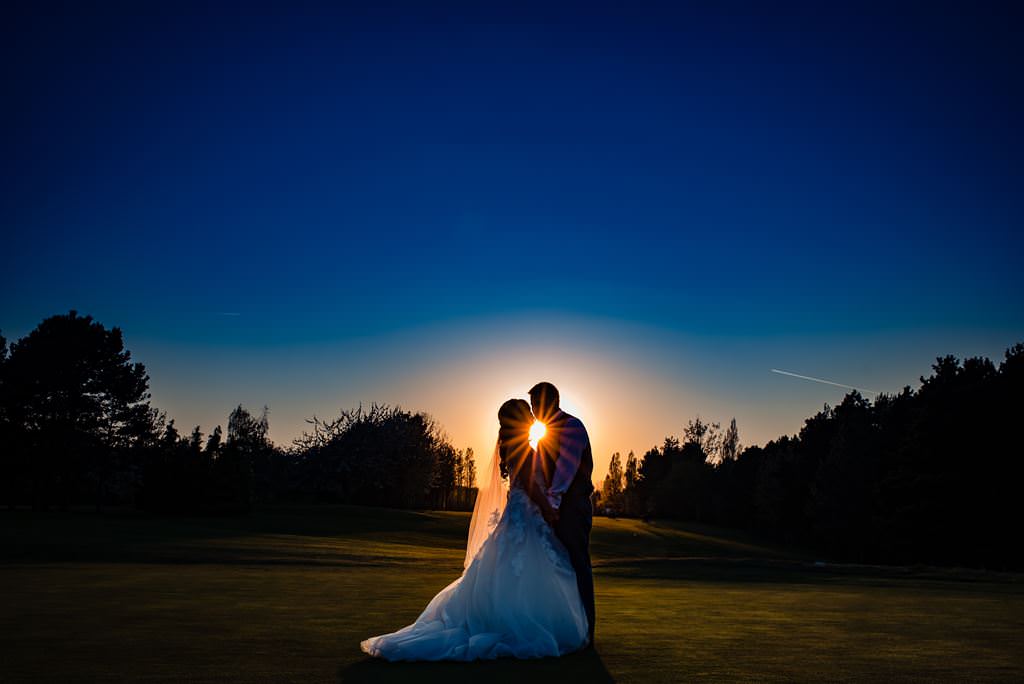 sunset wedding photography at the View hertfordshire 