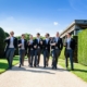 grooms at great fosters wedding