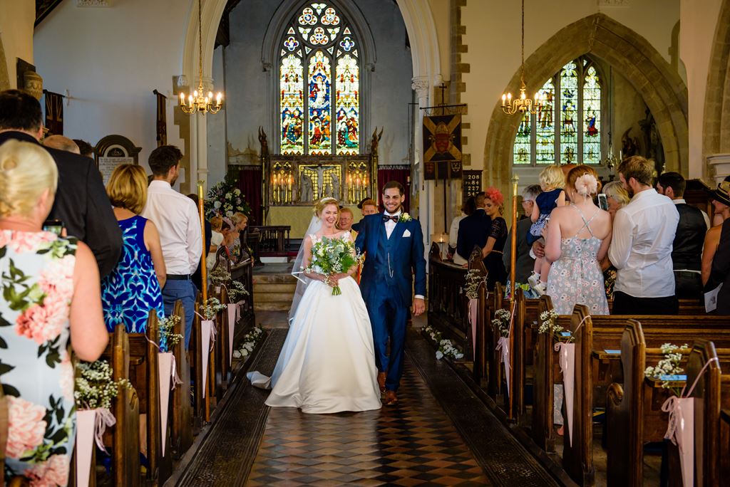 wedding ceremony at St Ethaldredas church in Hatfield hertfordshire