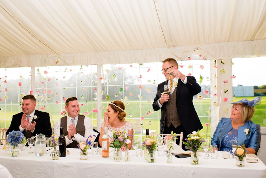 wedding speeches at Shenley cricket club