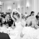 bride laughing at wedding speeches at Dyrham Park Country Club Barnet