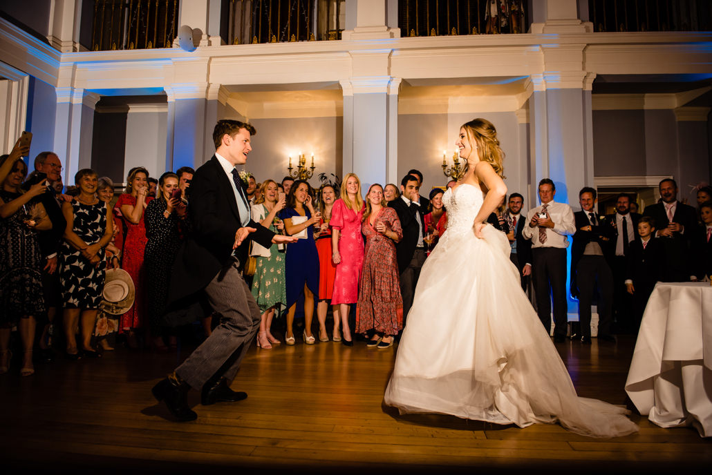 bride and groom first dance at Dyrham Park Country Club Barnet