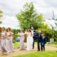 bride arrives at Ayot St Lawrence church in Hertfordshire