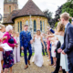 confetti throw at Ayot St Lawrence church in Hertfordshire