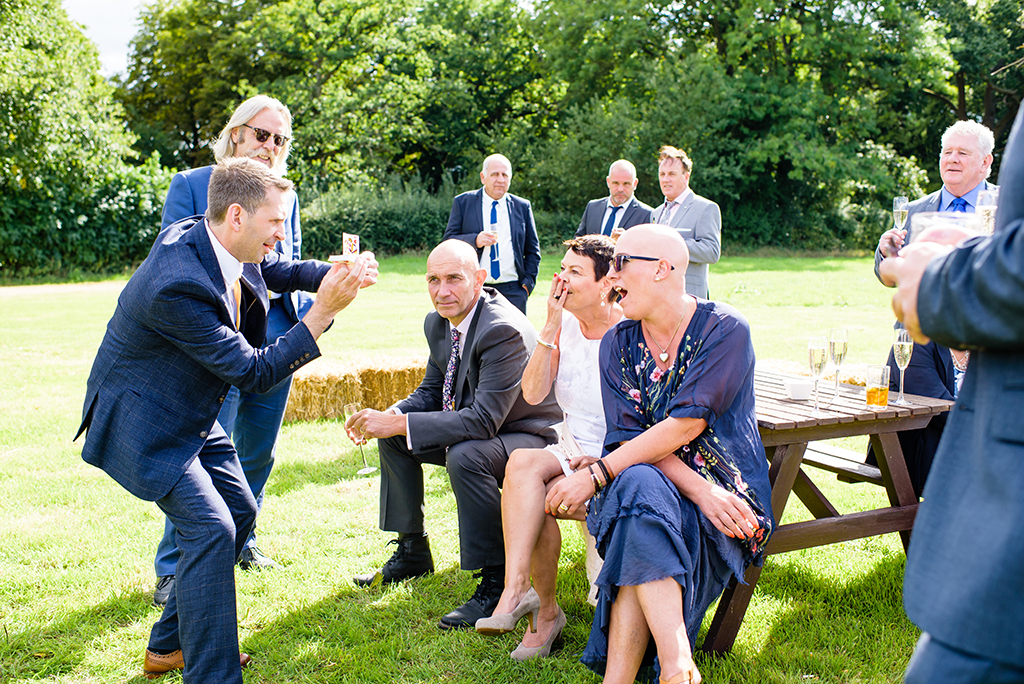 guests entertained at hertfordshire tipi wedding