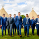 groomsmen at hertfordshire tipi wedding