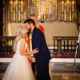 bride and groom kiss at st ethaldredas church old hatfield Hertfordshire