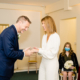 Couple exchange vows at Watford registry office micro wedding in Hertfordshire