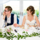 bride and groom enjoying wedding speeches at chesfield downs wedding venue in hertfordshire