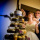 wedding cake cut at chesfield downs wedding venue in hertfordshire