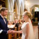wedding ceremony at church before Hastoe village Hall in Hertfordshire
