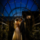 Bride and Groom at night at Milling Barn wedding venue in Hertfordshire