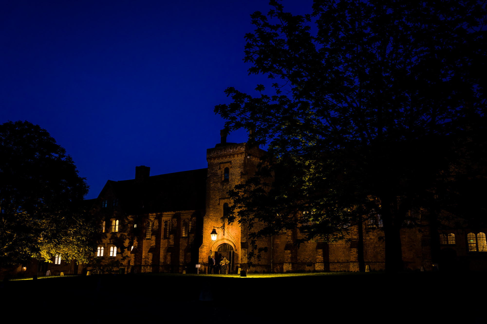 The Old Palace Hatfield house at night