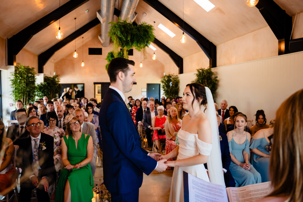 wedding ceremony at sandon manor