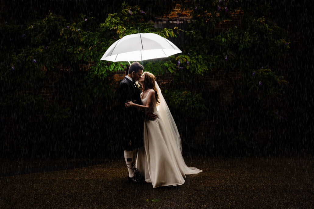 hatfield house wedding venue in the rain