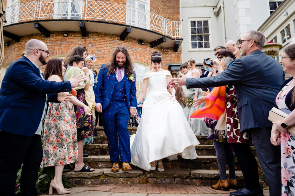 confetti throw at st Michael's Manor wedding in St Albans 