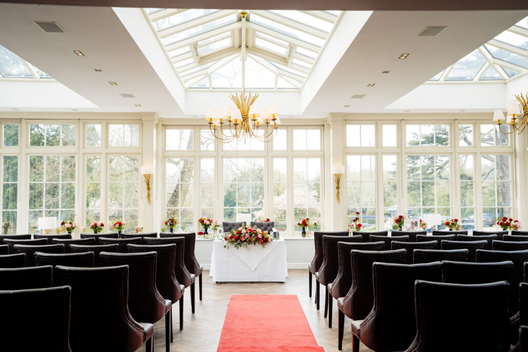 weddings ceremony room at St Michael's Manor in St Albans Hertfordshire 